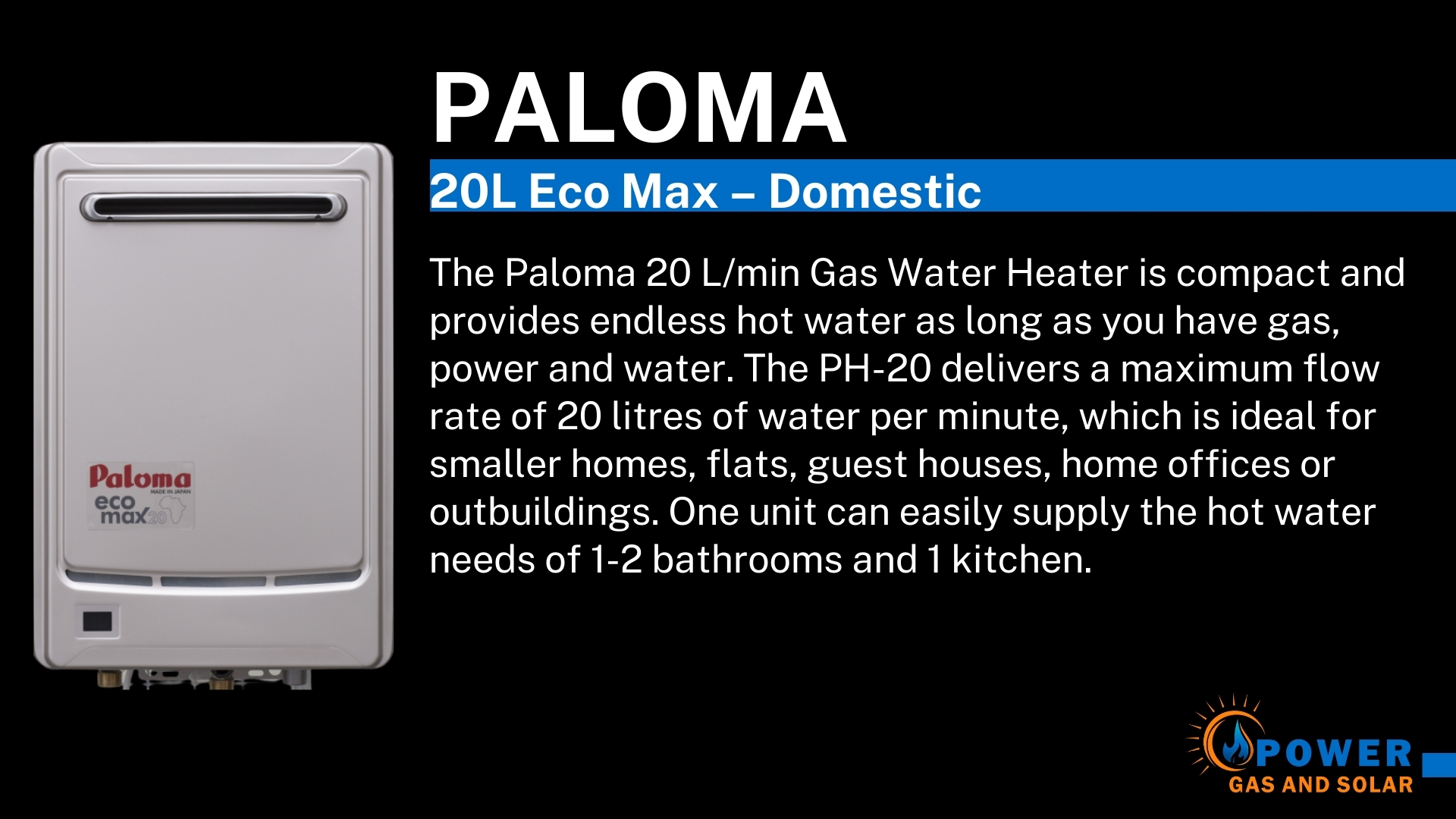 LPG GEYSER PALOMA- 20L