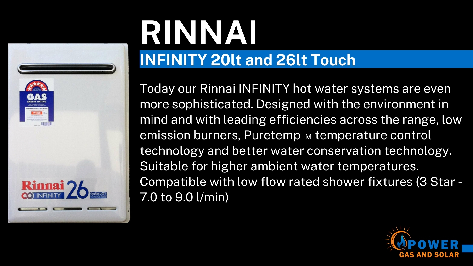 LPG GEYSER RINNAI - 20L AND 26L